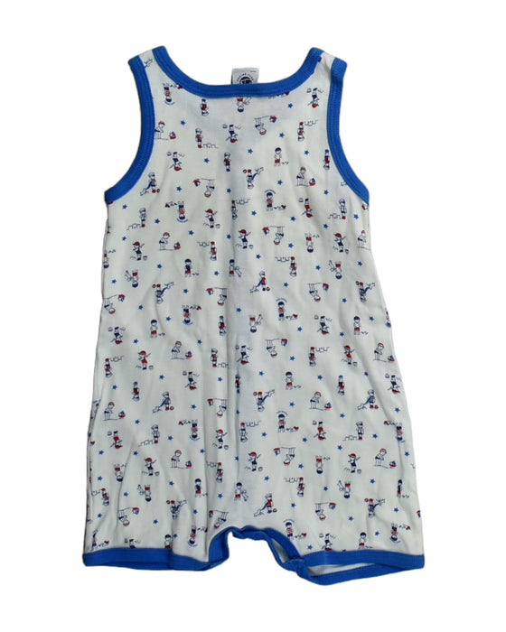 A White Rompers from Petit Bateau in size 12-18M for boy. (Back View)