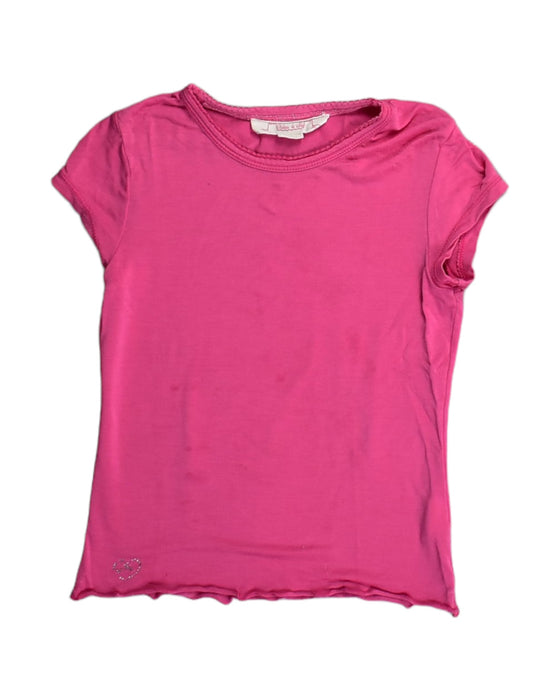 A Pink Short Sleeve Tops from Chateau de Sable in size 6T for girl. (Front View)