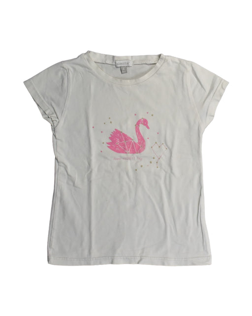 A White T Shirts from Absorba in size 4T for girl. (Front View)