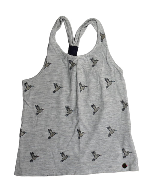A Grey Sleeveless Tops from IKKS in size 4T for girl. (Front View)