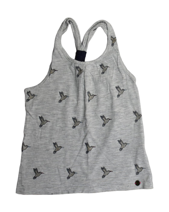 A Grey Sleeveless Tops from IKKS in size 4T for girl. (Front View)