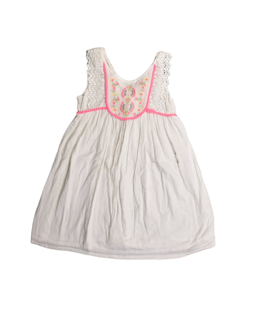 A Pink Sleeveless Dresses from 3Pommes in size 6T for girl. (Front View)