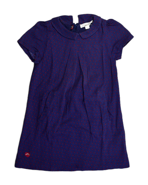 A Purple Short Sleeve Dresses from Chateau de Sable in size 4T for girl. (Front View)