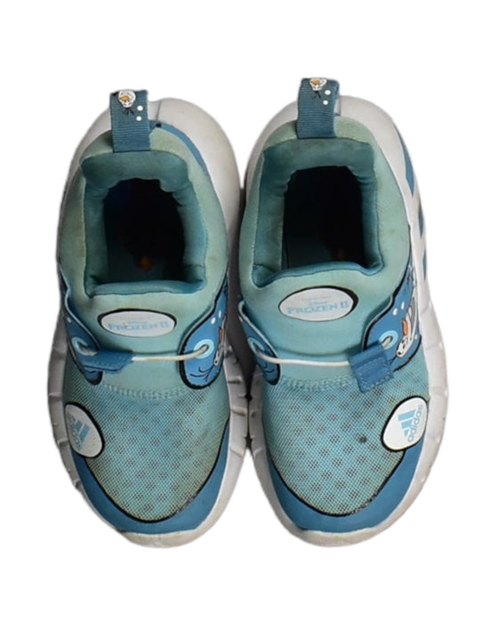 A Blue Sneakers from Adidas x Disney in size 4T for girl. (Back View)