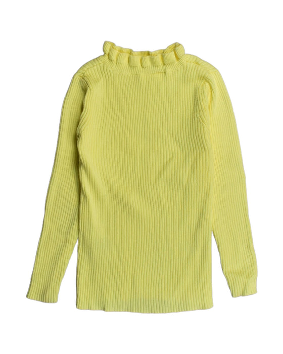 A Yellow Long Sleeve Tops from Seed in size 4T for girl. (Back View)