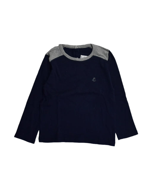 A Blue Long Sleeve Tops from Petit Bateau in size 3T for boy. (Front View)