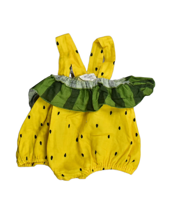 A Yellow Rompers from Mimi Mono in size 3-6M for girl. (Front View)