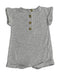 A Grey Rompers from Lou Lou and Company in size 3-6M for boy. (Front View)