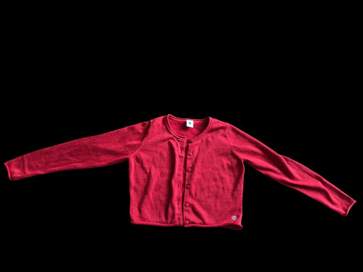 A Red Cardigans from Petit Bateau in size 8Y for girl. (Front View)