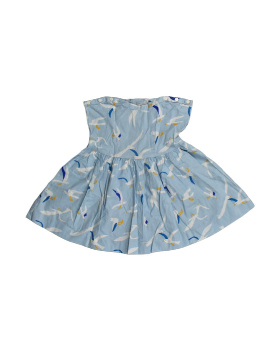 A Blue Sleeveless Dresses from Petit Bateau in size 12-18M for girl. (Front View)