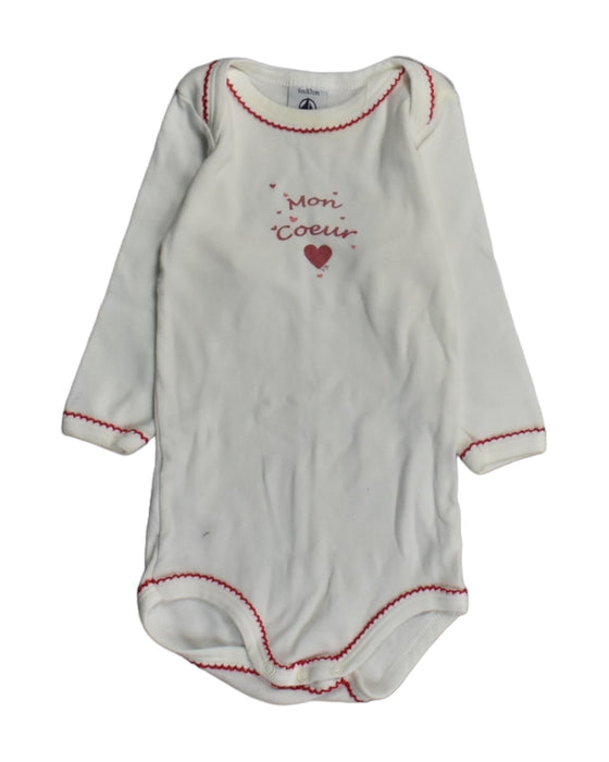 A White Bodysuits from Petit Bateau in size 3-6M for girl. (Front View)