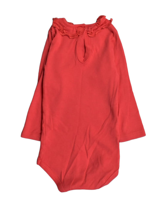 A Red Bodysuits from Petit Bateau in size 6-12M for girl. (Back View)