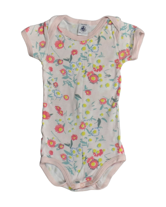 A White Bodysuits from Petit Bateau in size 6-12M for girl. (Front View)