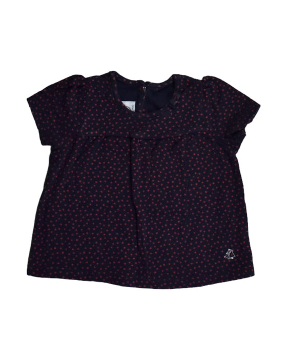 A Black Short Sleeve Tops from Petit Bateau in size 6-12M for girl. (Front View)