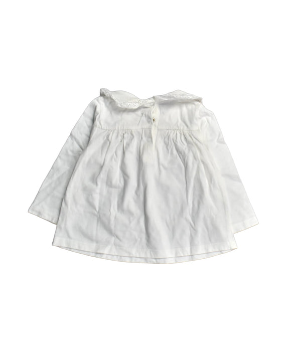 A White Long Sleeve Tops from Bout'Chou in size 6-12M for girl. (Back View)