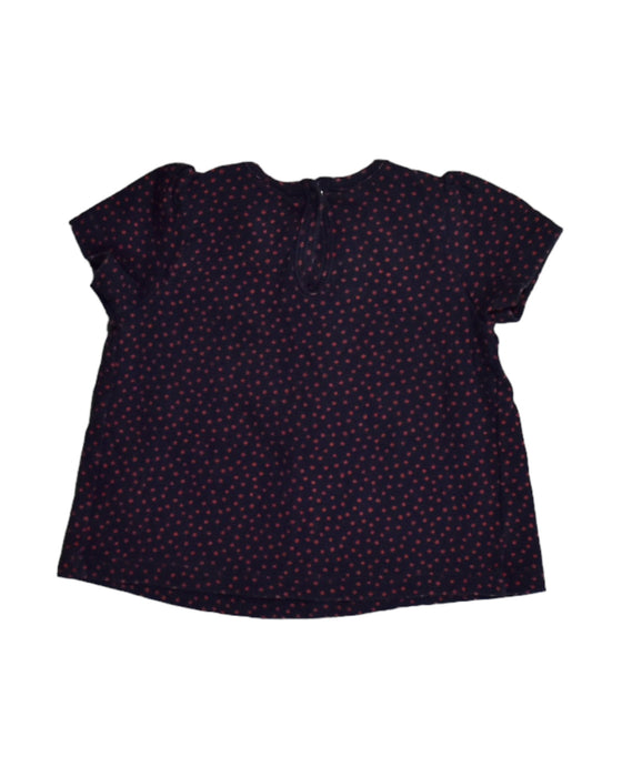 A Black Short Sleeve Tops from Petit Bateau in size 6-12M for girl. (Back View)