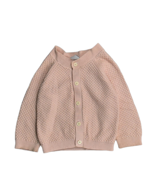 A Pink Cardigans from Petit Bateau in size 6-12M for girl. (Front View)