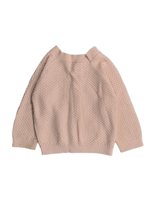 A Pink Cardigans from Petit Bateau in size 6-12M for girl. (Back View)