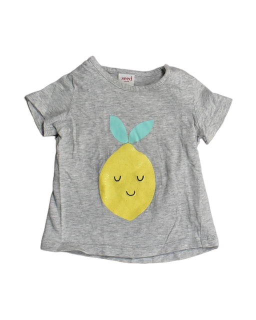 A Grey T Shirts from Seed in size 3-6M for girl. (Front View)