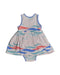 A White Sleeveless Dresses from Oeteo in size 6-12M for girl. (Back View)