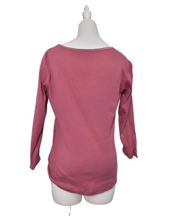 A Pink Long Sleeve Tops from Thyme in size S for maternity. (Back View)