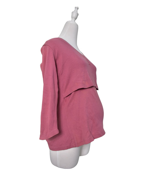 A Pink Long Sleeve Tops from Thyme in size S for maternity. (Front View)
