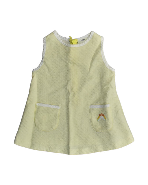 A Yellow Sleeveless Tops from Fendi in size 3-6M for girl. (Front View)