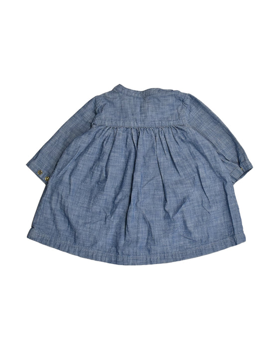 A Blue Long Sleeve Dresses from Petit Bateau in size 3-6M for girl. (Back View)