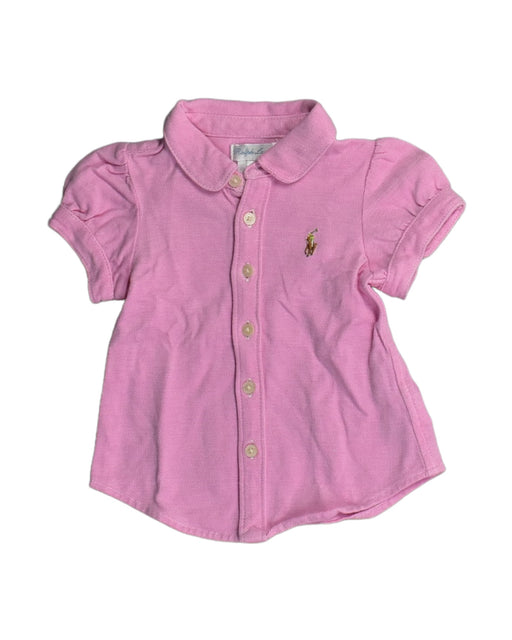 A Pink Short Sleeve Tops from Ralph Lauren in size 3-6M for girl. (Front View)