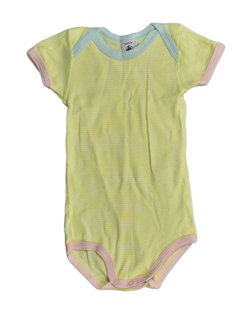 A Yellow Bodysuits from Petit Bateau in size 6-12M for girl. (Front View)
