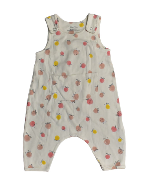 A White Long Overalls from Pehr in size 6-12M for girl. (Front View)