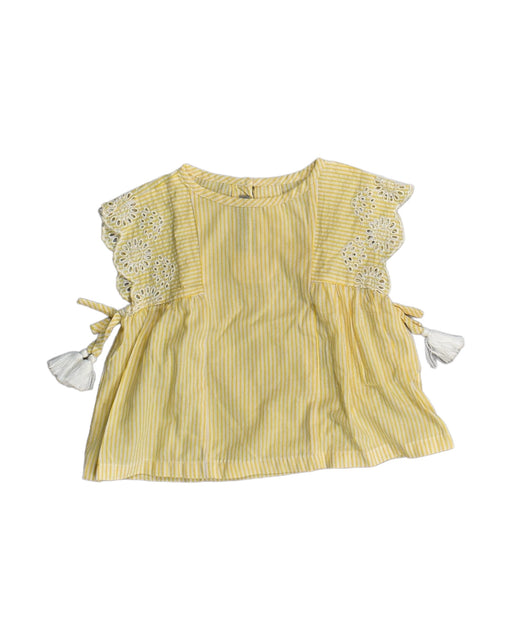 A Yellow Sleeveless Tops from Gingersnaps in size 6-12M for girl. (Front View)