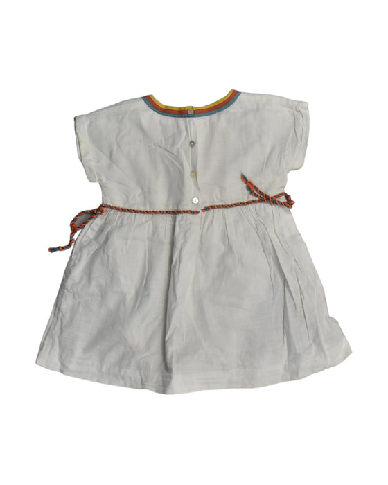 A White Short Sleeve Dresses from Chateau de Sable in size 12-18M for girl. (Back View)