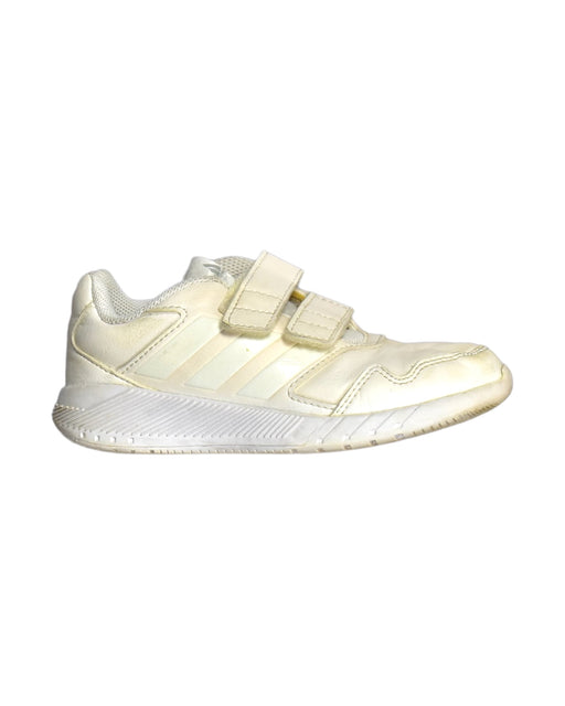 A White Sneakers from Adidas in size 5T for boy. (Front View)