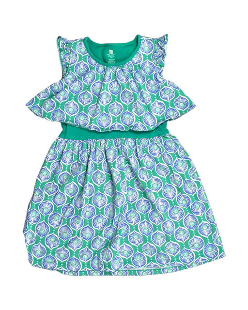 A Green Sleeveless Dresses from Tea in size 7Y for girl. (Front View)