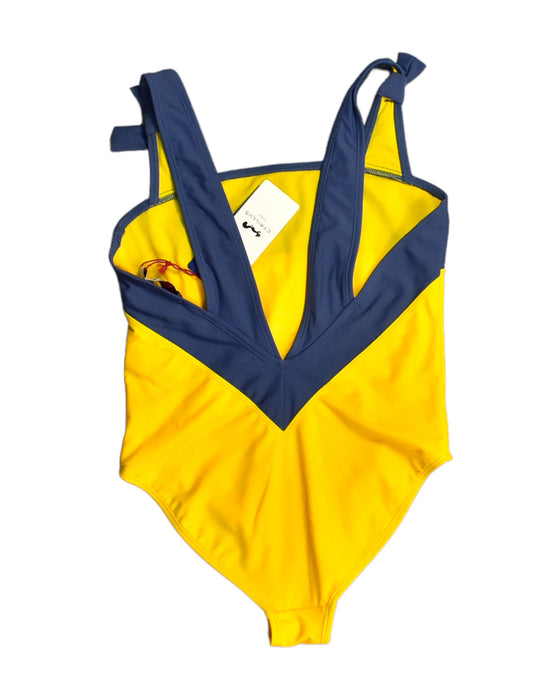 A Yellow Swimsuits from Cyrillus in size 12Y for girl. (Back View)