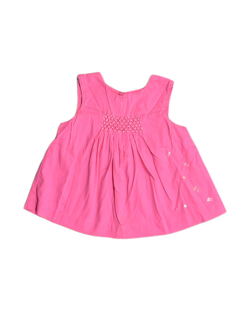 A Pink Sleeveless Tops from Jacadi in size 6-12M for girl. (Front View)