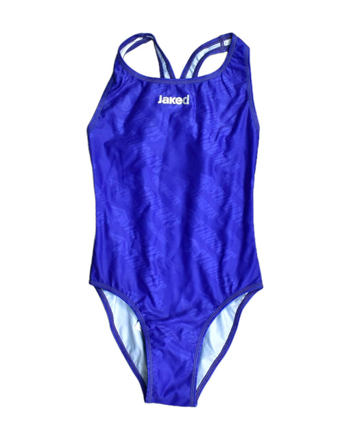 A Blue Swimsuits from Jaked in size 12Y for girl. (Front View)