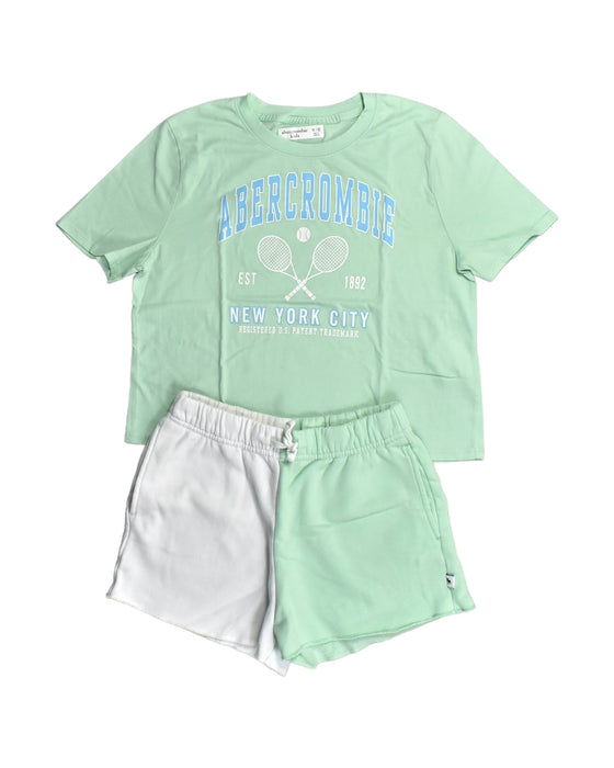 A Green Shorts Sets from Abercrombie  in size 12Y for boy. (Front View)