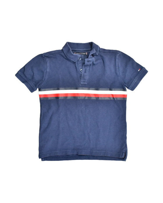 A Blue Short Sleeve Polos from Tommy Hilfiger in size 7Y for boy. (Front View)