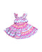 A Pink Short Sleeve Dresses from Monsoon in size 3T for girl. (Back View)