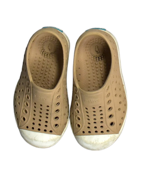 A Brown Sandals from Native Shoes in size 18-24M for neutral. (Back View)