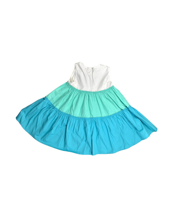 A White Sleeveless Dresses from Nanan in size 5T for girl. (Back View)