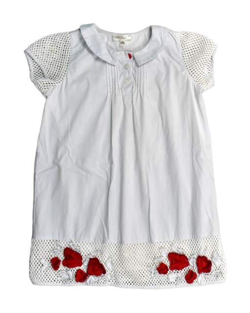 A White Short Sleeve Dresses from TWINSET in size 5T for girl. (Front View)