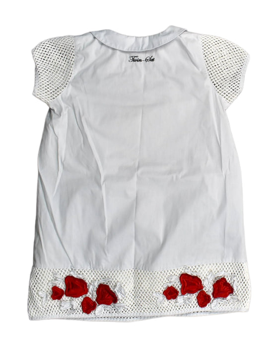 A White Short Sleeve Dresses from TWINSET in size 5T for girl. (Back View)