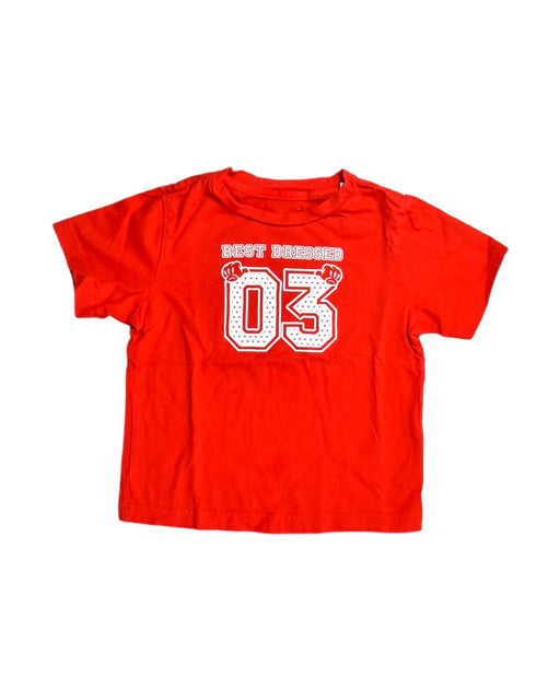 A Red T Shirts from Adidas in size 4T for boy. (Front View)