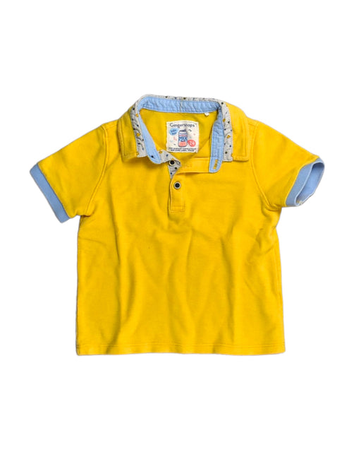 A Yellow Short Sleeve Polos from Gingersnaps in size 18-24M for boy. (Front View)