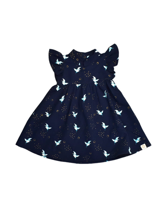 A Blue Sleeveless Dresses from Le Petit Society in size 6-12M for girl. (Front View)