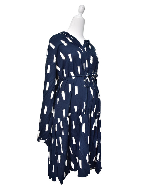 A Blue Long Sleeve Dresses from Mamalicious in size L for maternity. (Front View)