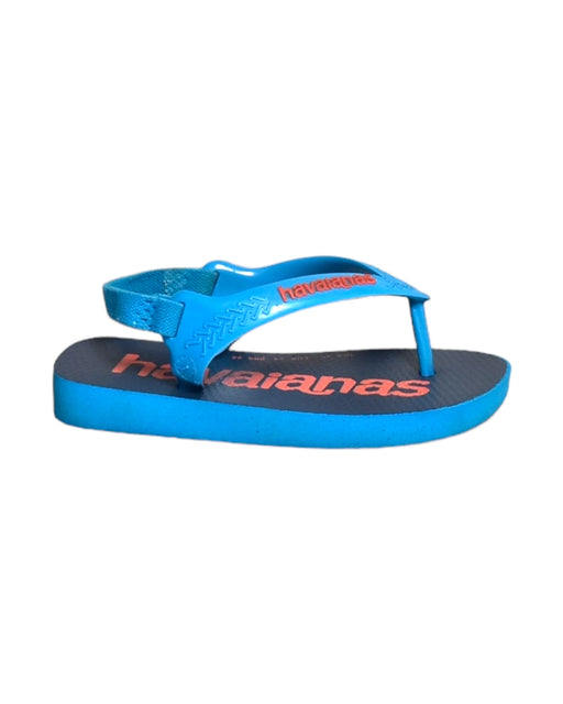 A Blue Sandals from Havaianas in size 3T for boy. (Front View)